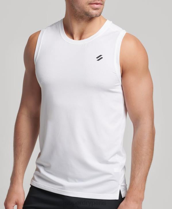 Superdry Hommes gilet de course D64Z5397 vêtements blanc