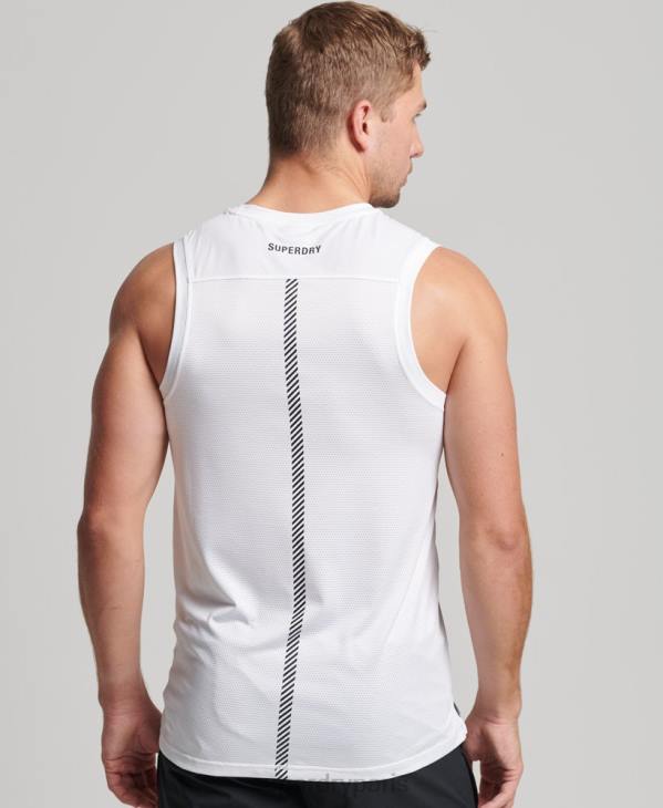 Superdry Hommes gilet de course D64Z5397 vêtements blanc