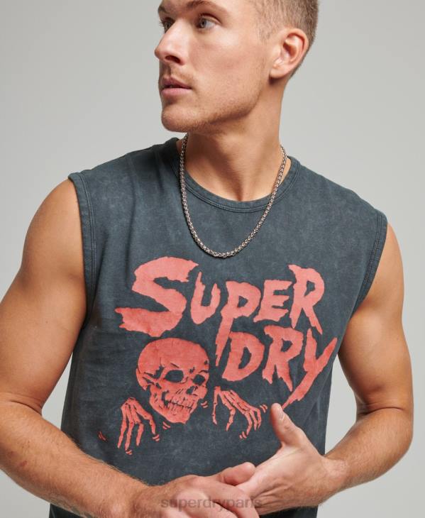 Superdry Hommes gilet flyer lo-fi vintage D64Z9 vêtements noir