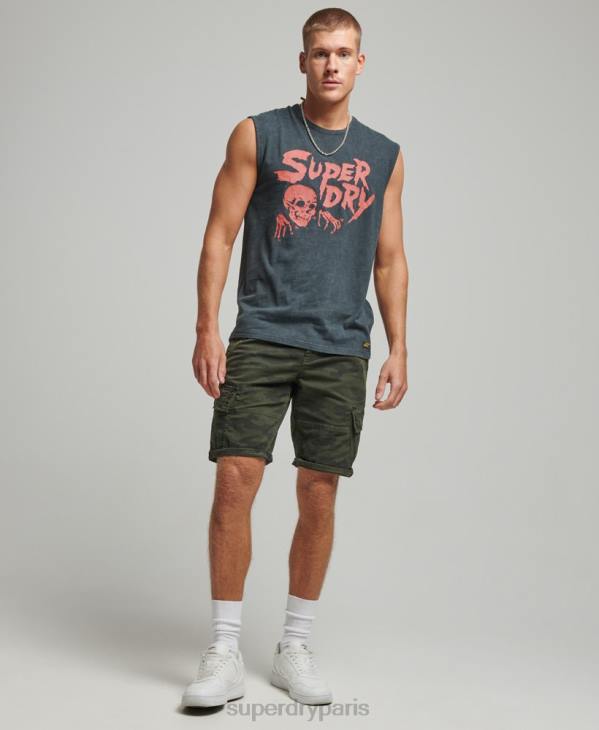 Superdry Hommes gilet flyer lo-fi vintage D64Z9 vêtements noir