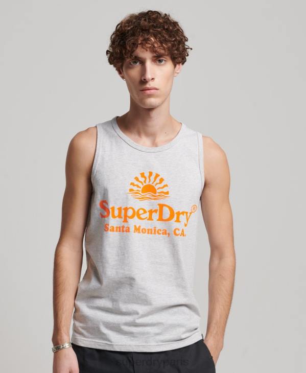 Superdry Hommes gilet néon vintage D64Z1473 vêtements gris clair