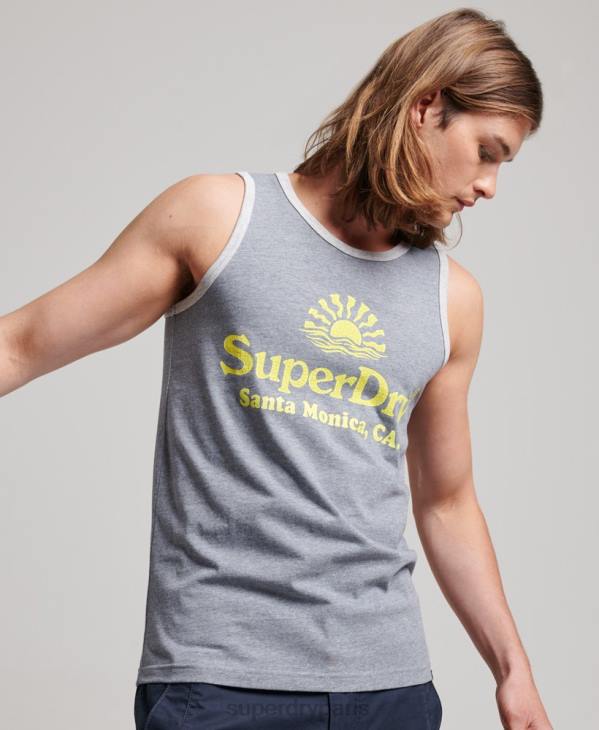 Superdry Hommes gilet néon vintage D64Z1479 vêtements marine