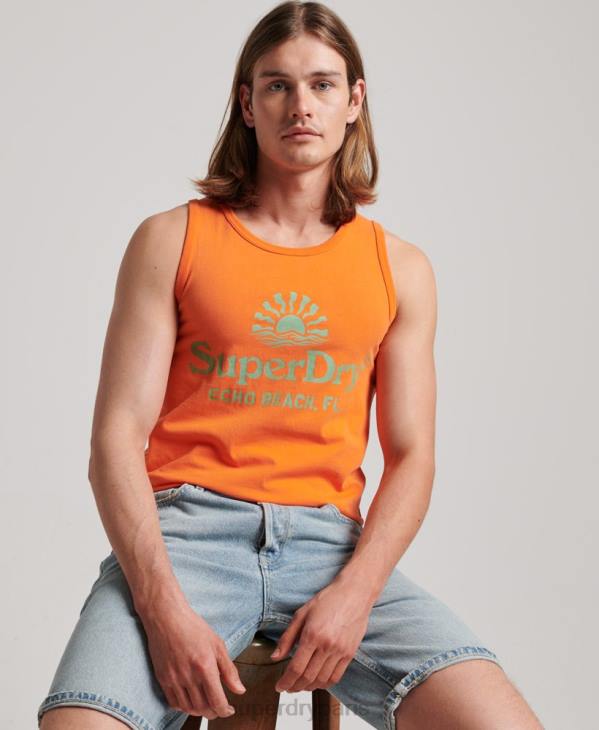 Superdry Hommes gilet néon vintage D64Z1501 vêtements orange