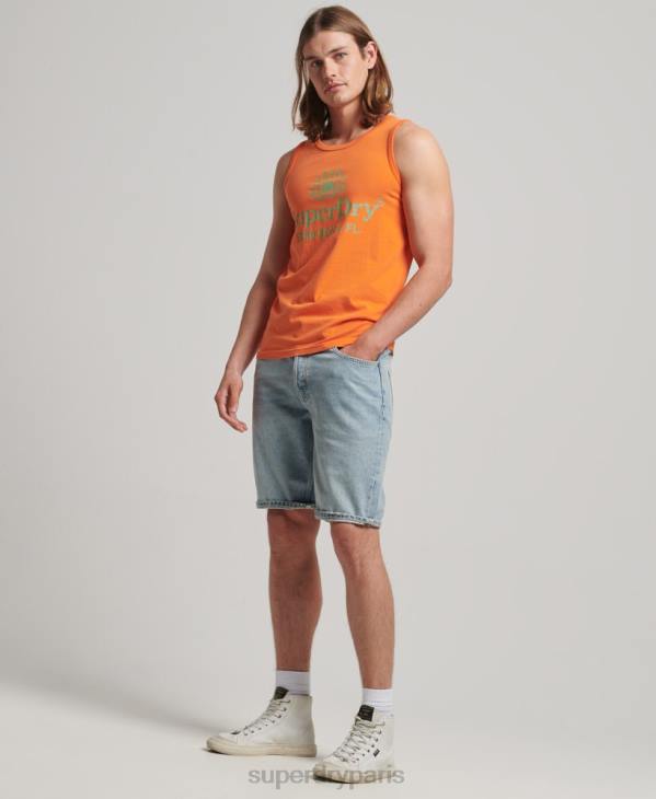 Superdry Hommes gilet néon vintage D64Z1501 vêtements orange