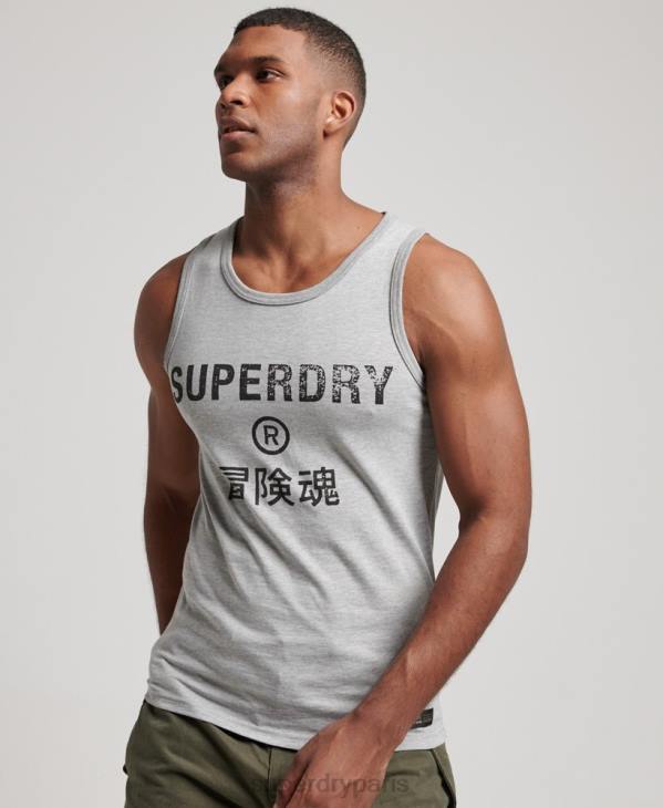 Superdry Hommes gilet vintage logo corporation D64Z1446 vêtements gris