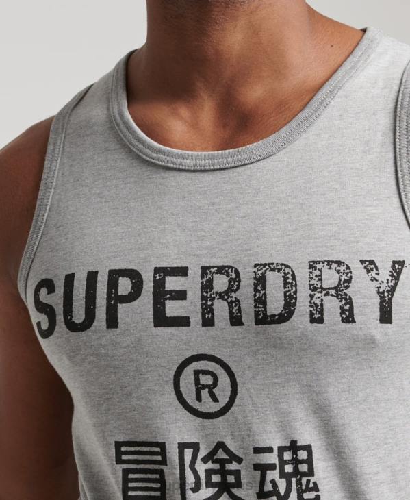 Superdry Hommes gilet vintage logo corporation D64Z1446 vêtements gris
