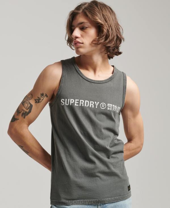 Superdry Hommes gilet vintage logo corporation D64Z1524 vêtements gris foncé