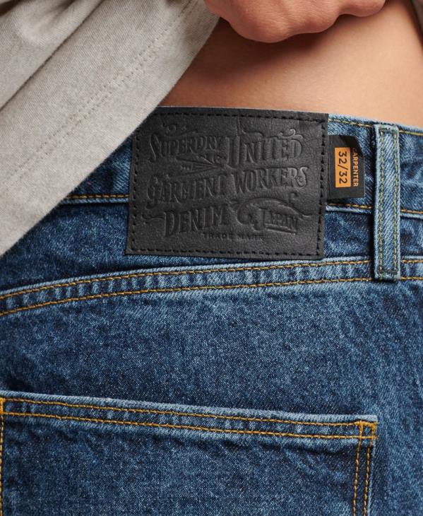 Superdry Hommes jean charpentier en coton bio D64Z1215 vêtements bleu foncé
