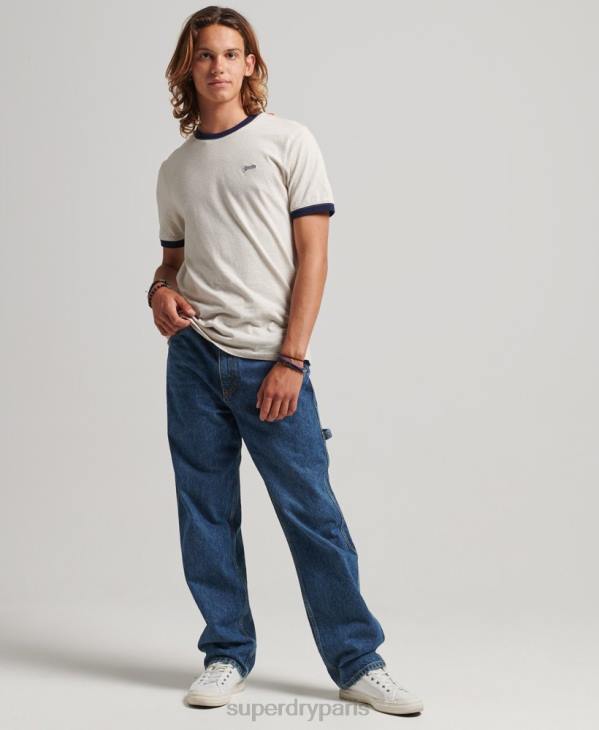 Superdry Hommes jean charpentier en coton bio D64Z1215 vêtements bleu foncé