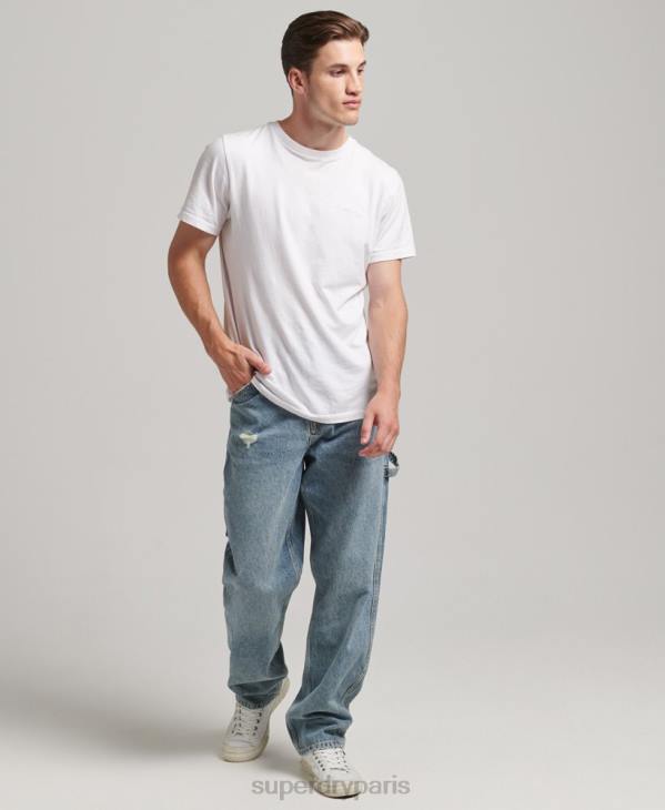 Superdry Hommes jean charpentier en coton bio D64Z1226 vêtements bleu clair