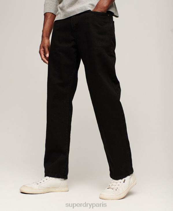 Superdry Hommes jean droit en coton bio D64Z1228 vêtements noir