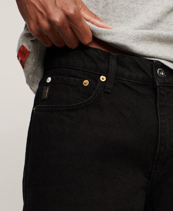 Superdry Hommes jean droit en coton bio D64Z1228 vêtements noir