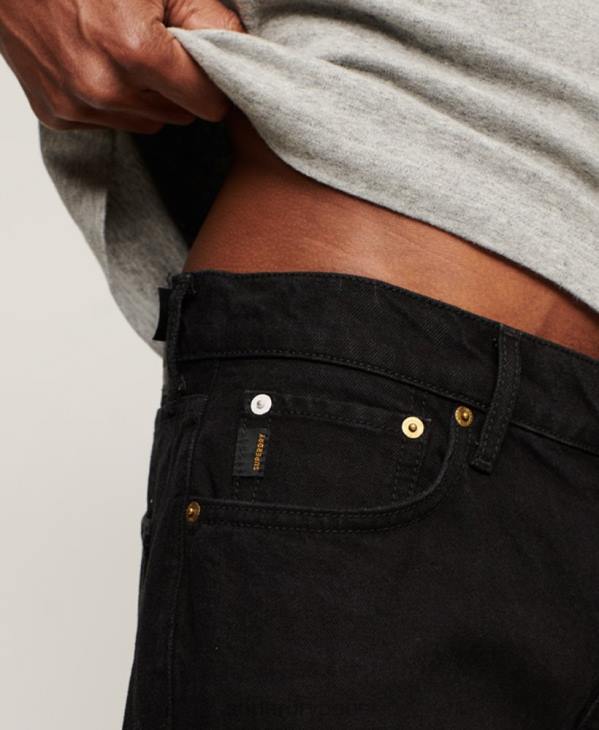 Superdry Hommes jean droit en coton bio D64Z1228 vêtements noir