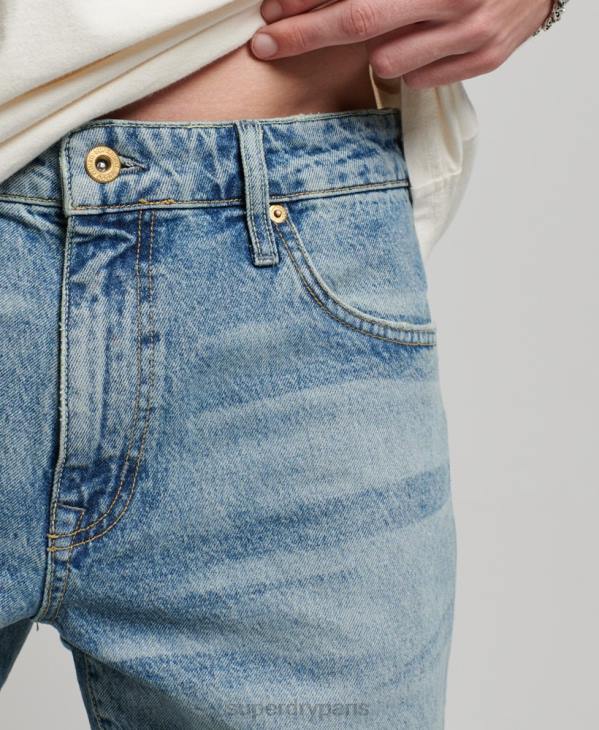 Superdry Hommes jean droit en coton bio D64Z1231 vêtements bleu clair