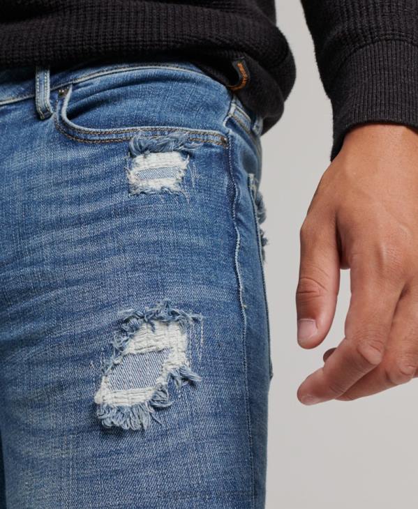 Superdry Hommes jean skinny vintage D64Z1223 vêtements bleu clair