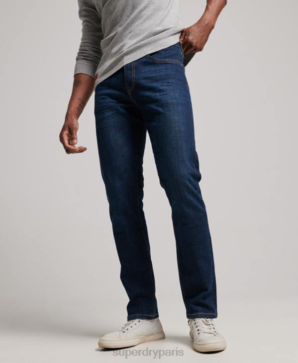 Superdry Hommes jean slim droit en coton bio D64Z1208 vêtements bleu