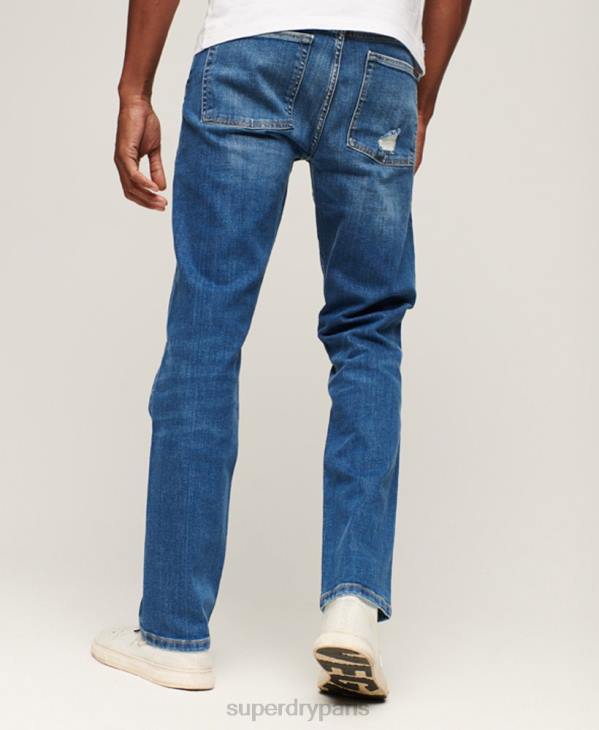 Superdry Hommes jean slim droit en coton bio D64Z1214 vêtements bleu