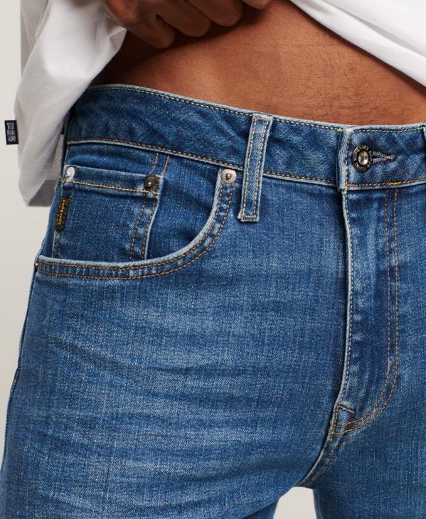 Superdry Hommes jean slim droit en coton bio D64Z1214 vêtements bleu