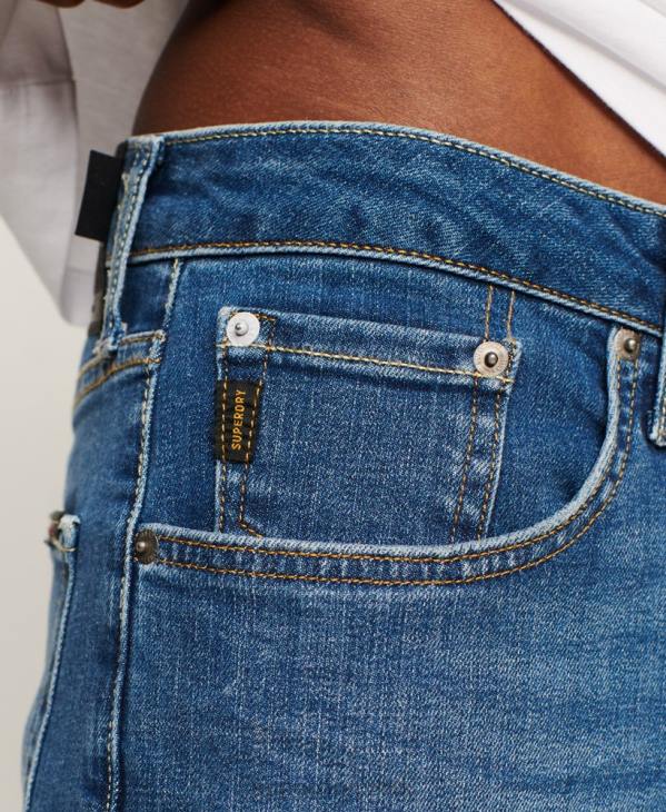 Superdry Hommes jean slim droit en coton bio D64Z1214 vêtements bleu