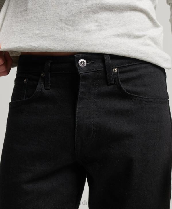Superdry Hommes jean slim droit en coton bio D64Z1222 vêtements noir