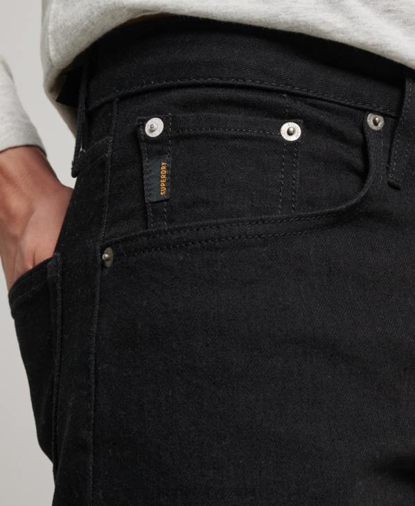 Superdry Hommes jean slim droit en coton bio D64Z1222 vêtements noir
