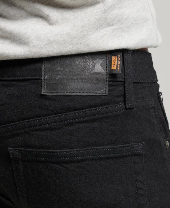 Superdry Hommes jean slim droit en coton bio D64Z1222 vêtements noir