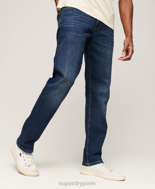 Superdry Hommes jean slim droit en coton bio D64Z1225 vêtements bleu
