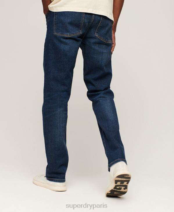 Superdry Hommes jean slim droit en coton bio D64Z1225 vêtements bleu