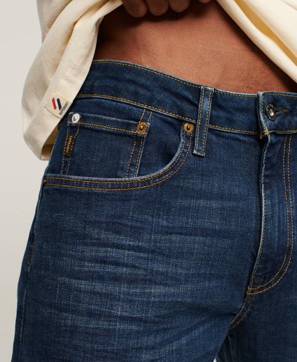 Superdry Hommes jean slim droit en coton bio D64Z1225 vêtements bleu
