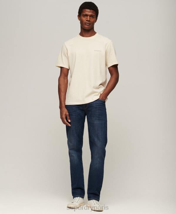 Superdry Hommes jean slim droit en coton bio D64Z1225 vêtements bleu