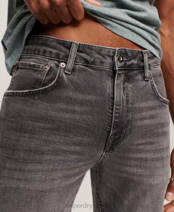 Superdry Hommes jean slim droit en coton bio D64Z1227 vêtements gris
