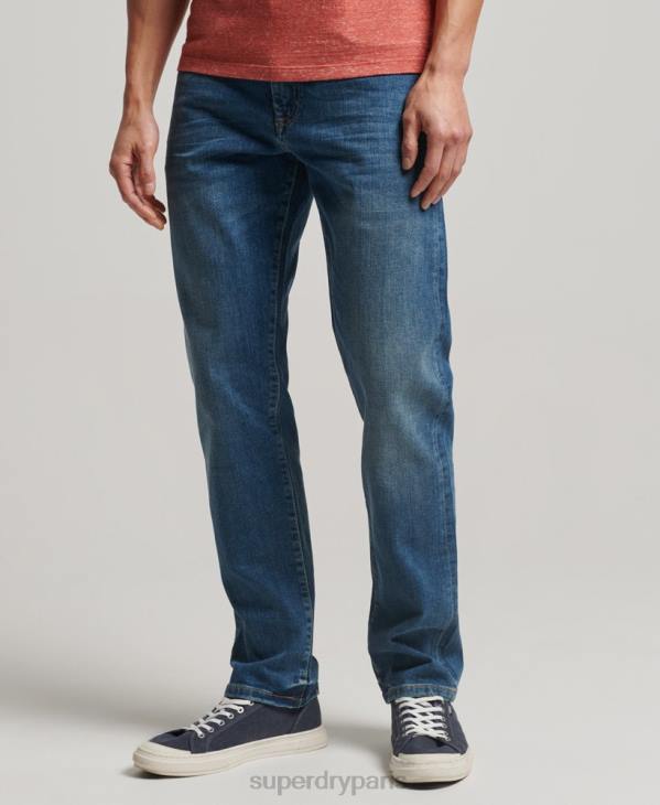 Superdry Hommes jean slim droit en coton bio D64Z1229 vêtements bleu