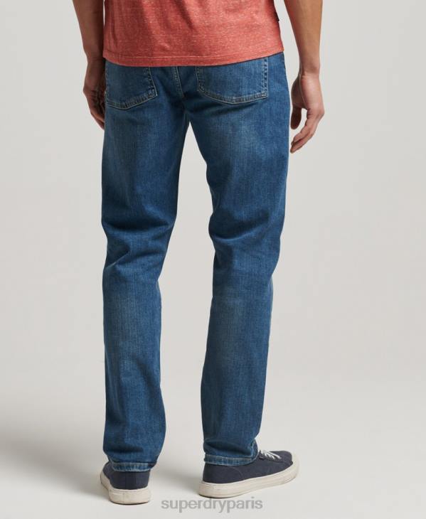 Superdry Hommes jean slim droit en coton bio D64Z1229 vêtements bleu