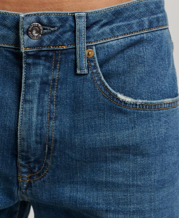Superdry Hommes jean slim droit en coton bio D64Z1229 vêtements bleu