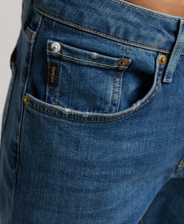 Superdry Hommes jean slim droit en coton bio D64Z1229 vêtements bleu