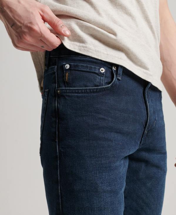 Superdry Hommes jean slim en coton bio D64Z1205 vêtements bleu foncé