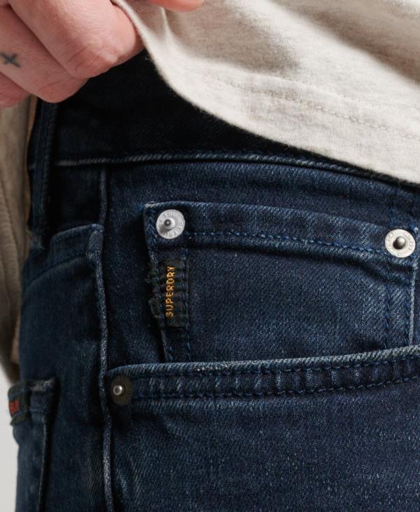 Superdry Hommes jean slim en coton bio D64Z1205 vêtements bleu foncé