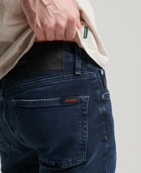 Superdry Hommes jean slim en coton bio D64Z1205 vêtements bleu foncé