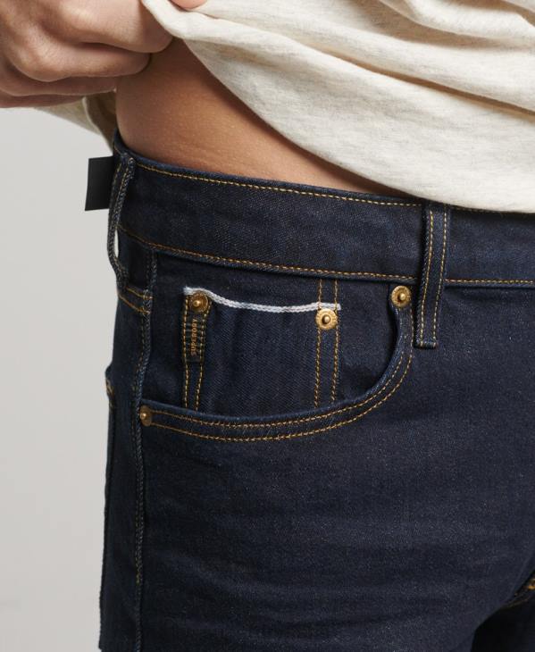 Superdry Hommes magasin marchand - jeans slim bio D64Z1219 vêtements bleu foncé