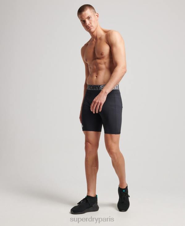 Superdry Hommes short moulant D64Z303 vêtements noir