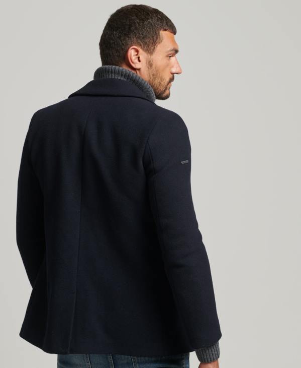 Superdry Hommes caban court en laine mélangée D64Z1146 vêtements marine