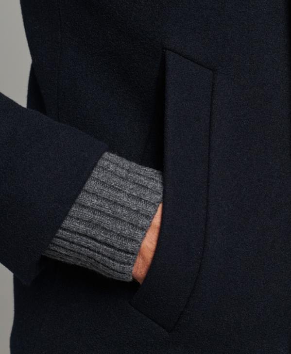 Superdry Hommes caban court en laine mélangée D64Z1146 vêtements marine