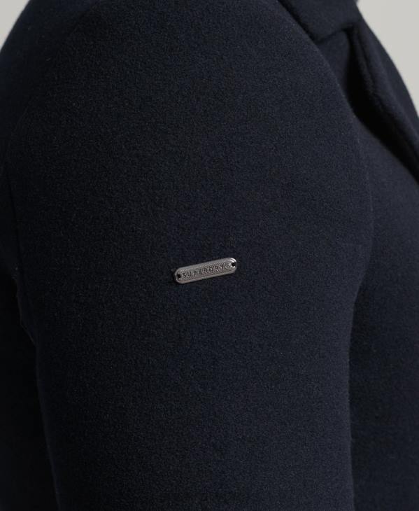 Superdry Hommes caban court en laine mélangée D64Z1146 vêtements marine
