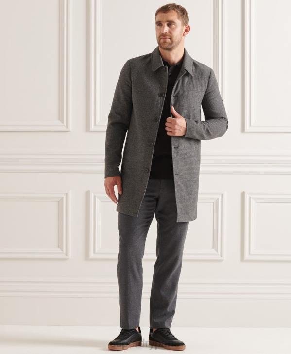 Superdry Hommes caban en laine légère studios D64Z4624 vêtements gris