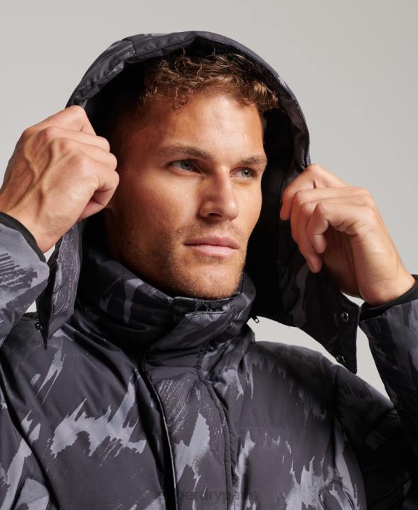 Superdry Hommes doudoune carrée D64Z5365 vêtements gris foncé