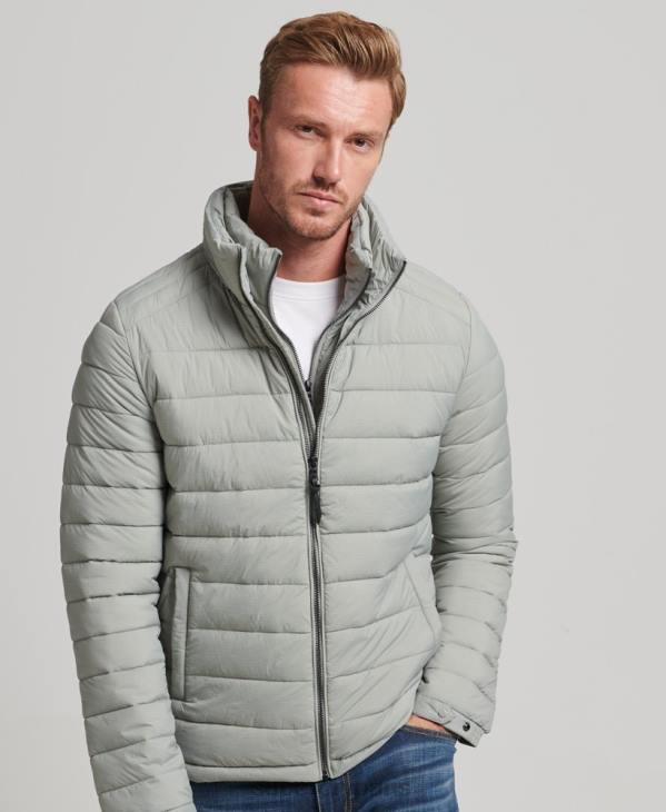 Superdry Hommes doudoune courte légère D64Z1044 vêtements gris clair