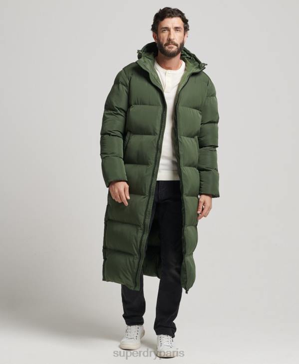 Superdry Hommes doudoune extra longue D64Z1028 vêtements vert