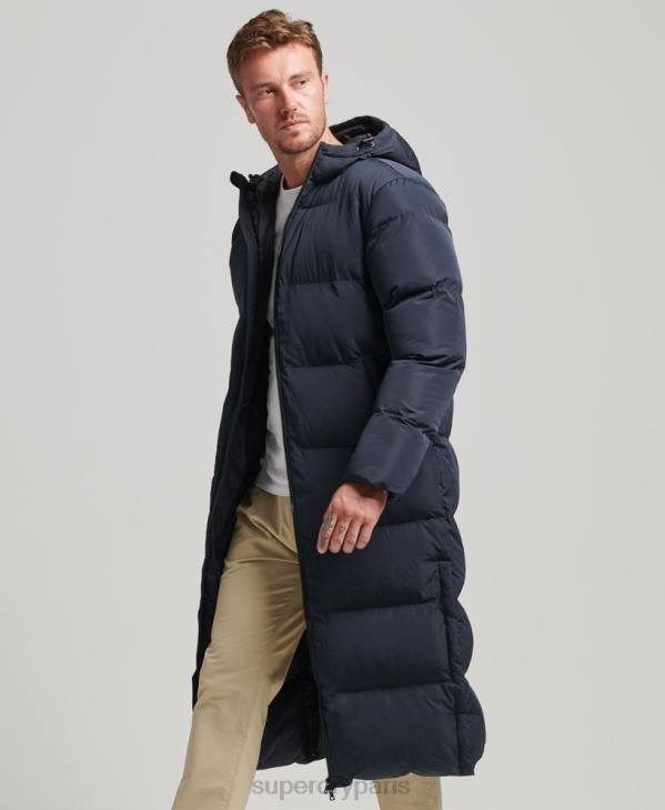 Superdry Hommes doudoune extra longue D64Z1058 vêtements marine