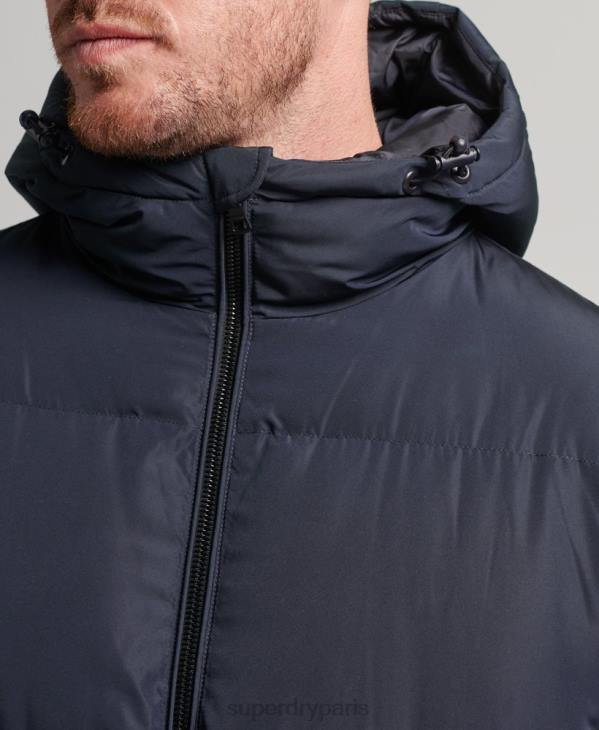Superdry Hommes doudoune extra longue D64Z1058 vêtements marine