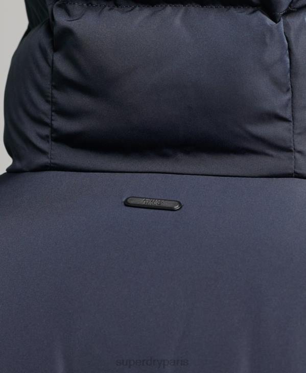 Superdry Hommes doudoune extra longue D64Z1058 vêtements marine